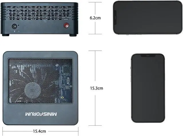 Alt view image 6 of 7 - MINISFORUM Elitemini X500 Mini PC AMD Ryzen 5 5600G up to 4.4Ghz DDR4 16GB RAM+512GB SSD, Dual Internet Port, Dual Displays 4K, 4x USB Desktop Personal Computer