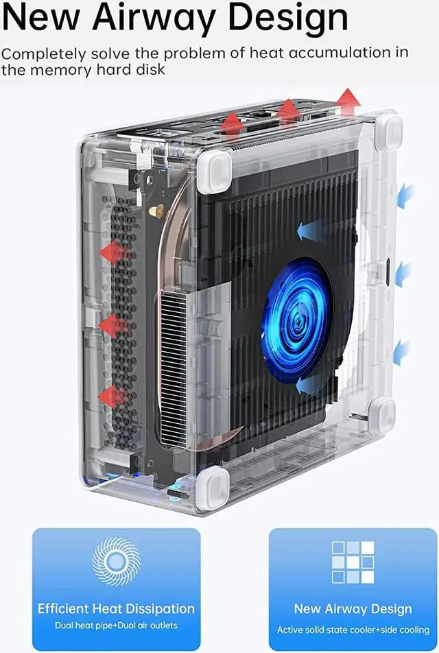 Alt view image 4 of 6 - Mini PC NPB7 13th Gen Intel Core i7-13700H Processor up to 5.0 GHz 32GB RAM DDR4 512GB PCIe 4.0 SSD 2X USB4(8K) Output Dual 2.5 G RJ45 LAN Mini Desktop Computer