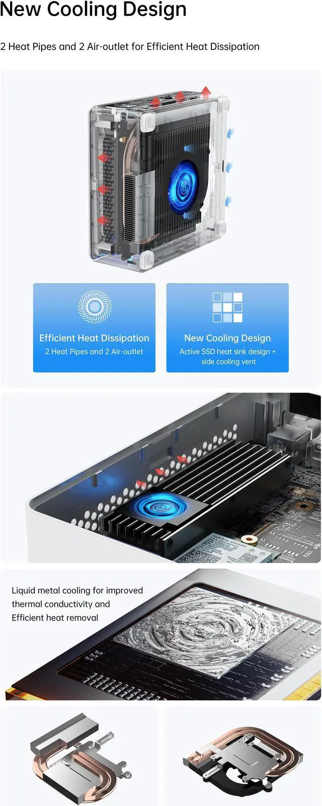 Alt view image 6 of 7 - MINISFORUM NPB5 Mini PC up Intel Core i5-13500H (up to 4.7Ghz)  32G RAM / 512G SSD 2.5 G Dual LAN, 2 x HDMI Ports, 2X USB4 Port (8K@60Hz) Small Desktop Computer