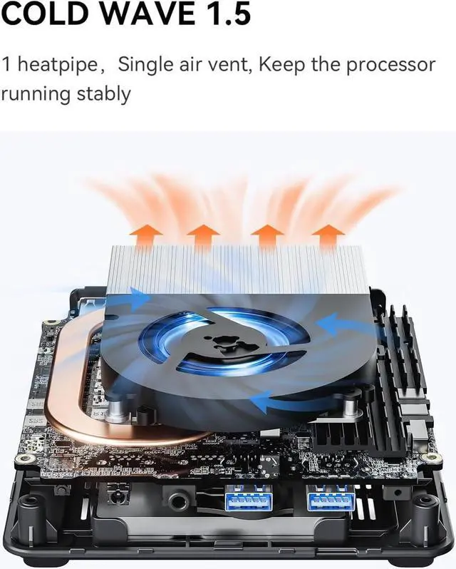 Alt view image 4 of 7 - MINISFORUM Venus UN1265 Mini PC Intel Core i7 12650H, 10Cores/16Threads,  Windows 11 32GB RAM 1TB SSD Mini Desktop Computer Wi-Fi6E&BT5.2, HDMI2.0/USB Type-C/DP1.4, 2.5 G RJ45 LAN,5 x USB Port