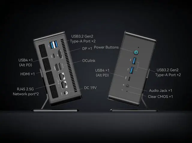 Alt view image 7 of 7 - MINISFORUM Venus Series UM780XTX Mini PC AMD Ryzen 7 7840HS DDR5 64GB 1TB PCIe4.0 SSD ,Personal Computer,  HDMI/DP Support USB x6 , AMD Radeon 780M Graphics Dual 2.5G Lan