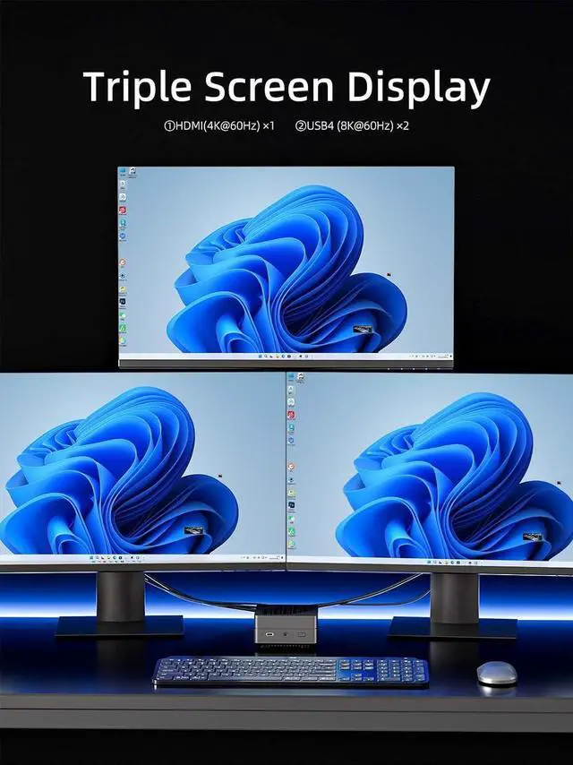 Alt view image 5 of 7 - MINISFORUM EM780 Mini PC AMD Ryzen 7 7840U LPDDR5 6400MHz 32G RAM 1T SSD PCIe4.0 AMD Radeon 780M Tiny Computer Desktop WiFi 6E/BT5.2, 5xUSB, Dual 8K Support