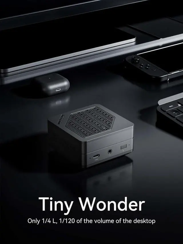 Alt view image 6 of 7 - MINISFORUM EM780 Mini PC AMD Ryzen 7 7840U LPDDR5 6400MHz 32G RAM 1T SSD PCIe4.0 AMD Radeon 780M Tiny Computer Desktop WiFi 6E/BT5.2, 5xUSB, Dual 8K Support