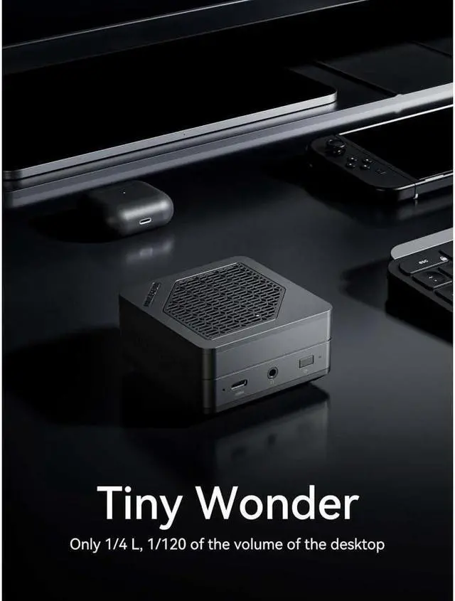 Alt view image 6 of 7 - MINISFORUM EM780 Mini PC AMD Ryzen 7 7840U LPDDR5 6400MHz 32G RAM 512GB SSD PCIe4.0 AMD Radeon 780M Tiny Computer Desktop WiFi 6E/BT5.2, 5xUSB, Dual 8K Support