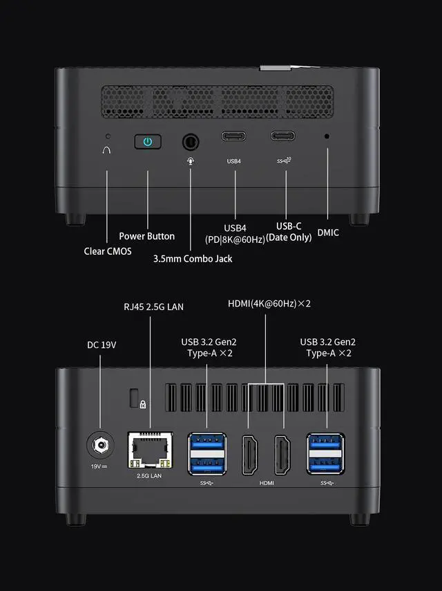 Alt view image 5 of 7 - MINISFORUM Venus Series UM690S Mini PC AMD Ryzen 9 6900HX DDR5 32GB RAM 512G PCIe4.0 SSD Micro PC, 2xHDMI, 1xUSB4(8K) Triple Outputs 2.5G Lan WiFi6 BT5.2 Dual Fan Radeon 680M Graphics Desktop Computer
