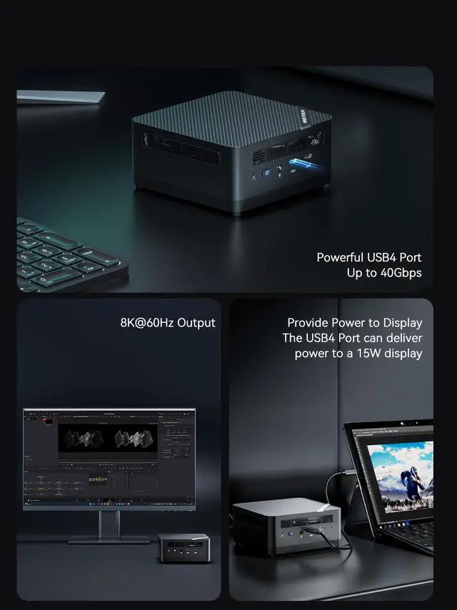 Alt view image 6 of 7 - MINISFORUM Venus Series UM690S Mini PC AMD Ryzen 9 6900HX DDR5 32GB RAM 512G PCIe4.0 SSD Micro PC, 2xHDMI, 1xUSB4(8K) Triple Outputs 2.5G Lan WiFi6 BT5.2 Dual Fan Radeon 680M Graphics Desktop Computer
