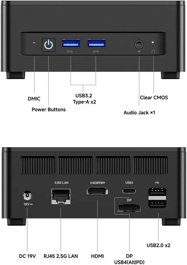 Alt view image 7 of 7 - MINISFORUM UM760 Slim Mini PC AMD Ryzen 5 7640HS 6C/12T Desktop Computer, DDR5 16G RAM+1TB SSD, HDMI/DP/USB4 8K@60Hz Output, 1X 2.5G RJ45 Port, 4X USB Port, Dual Band WiFi, AMD Radeon 760M Graphics