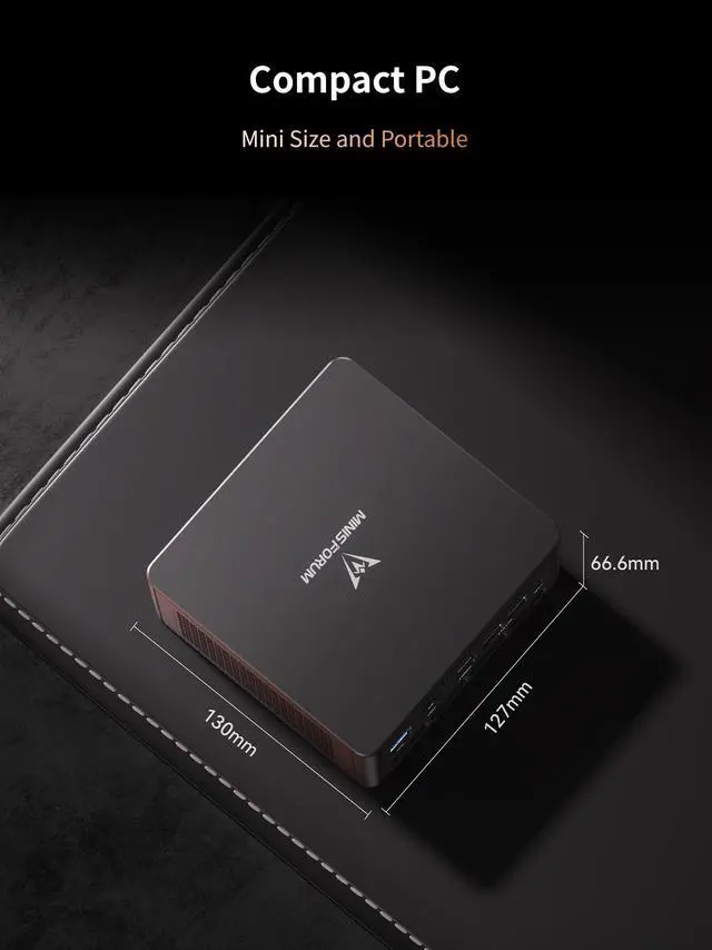 Alt view image 7 of 7 - MINISFORUM UM890 Pro Mini PC AMD Ryzen 9 8945HS(8C/16T, up to 5.2GHz) 32GB DDR5 1TB PCIe4.0 SSD, 2xUSB4(PD 8K)|1xHDMI|1xDP Four Outputs, 2x RJ45, BT5.2 4xUSB3.2 AMD Radeon 780M Graphics Micro Computer