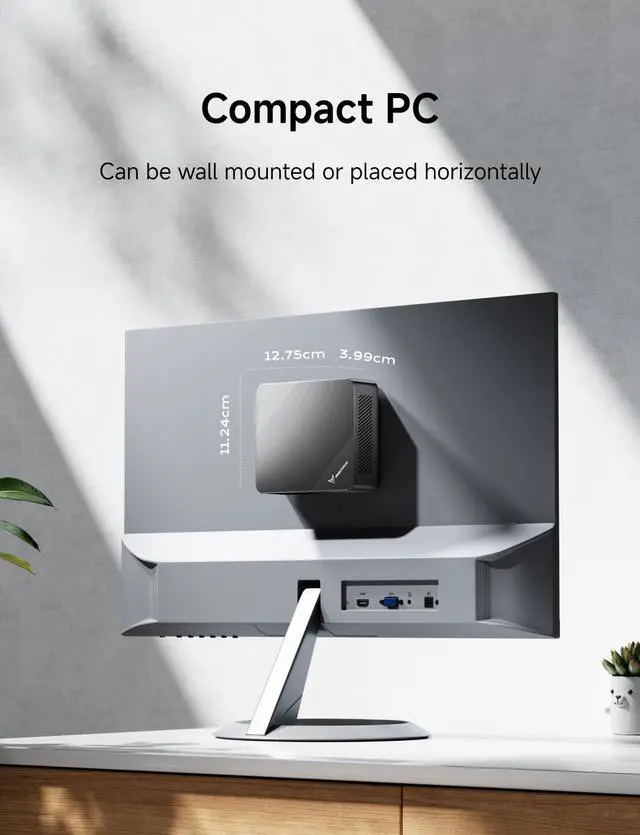 Alt view image 7 of 7 - MINISFORUM Mini PC UN100P Alder Lake N100 Micro Computer, 16GB RAM+512GB SSD, 2X HDMI TMDS/USB-C 4K Triple Display, 4X USB3.2, 2.5inch SATA HDD Slot, SD Card Slot Intel UHD Graphics Small Form Factor