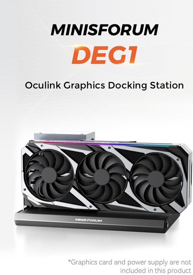 Alt view image 3 of 7 - MINISFORUM DEG1 External GPU Docking Station, Mini eGPU Enclosure for RTX 4090, AMD RX 7900 XTX, Support ATX/SFX Standard Power Supplies, PCIe4.0x4 Expansion Interface Oculink Graphics Docking Station