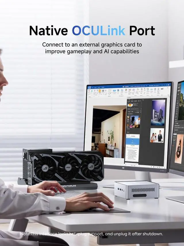 Alt view image 5 of 7 - MINISFORUM NAB8 Plus Mini PC Core i7-12800H(14C/20T,up to 4.8Ghz) Barebone Desktop Computer, 1xHDMI2.1 TMDS|1xDP1.4|1xUSB4 Video Outputs, 2x2.5G LAN/WiFi6E/BT5.3/4xUSB Iris Xe Graphics Micro PC