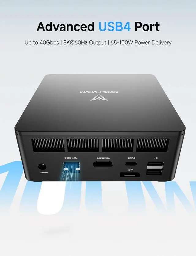 Alt view image 6 of 7 - MINISFORUM DeskMini UM690L Slim Mini PC AMD Ryzen 9 6900HX Small PC, 32GB LPDDR5 RAM+500GB PCIe4.0 SSD, HDMI/DP/USB4 Outputs, 2.5G LAN, WiFi 6E, 4xUSB Port AMD Radeon 680M Graphics Small Form Factor