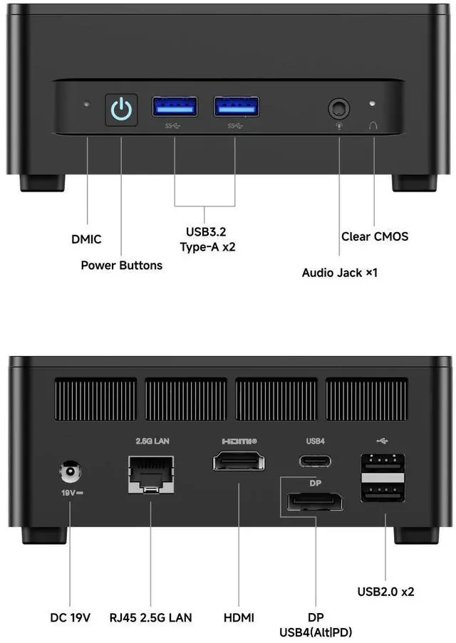 Alt view image 7 of 7 - MINISFORUM DeskMini UM690L Slim Mini PC AMD Ryzen 9 6900HX Small PC, 32GB LPDDR5 RAM+500GB PCIe4.0 SSD, HDMI/DP/USB4 Outputs, 2.5G LAN, WiFi 6E, 4xUSB Port AMD Radeon 680M Graphics Small Form Factor