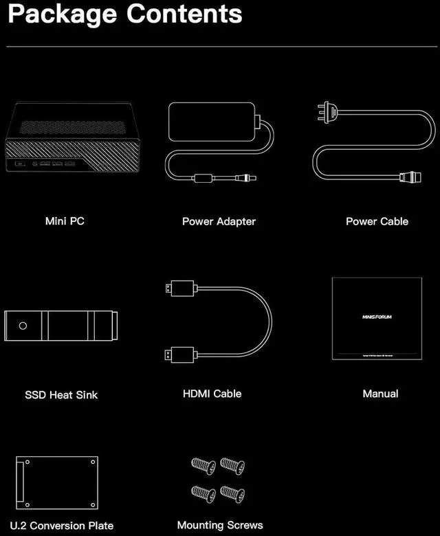 Alt view image 3 of 7 - MINISFORUM MS-01 Mini Workstation Core i9-13900H 64GB RAM 2TB SSD Mini PC, HDMI+2X USB4 8K Display, 2x10G SFP+ Port, 2x2.5G LAN Port, Support M.2 2280/22110/U.2 SSD/RTX 3050 Graphics Cards