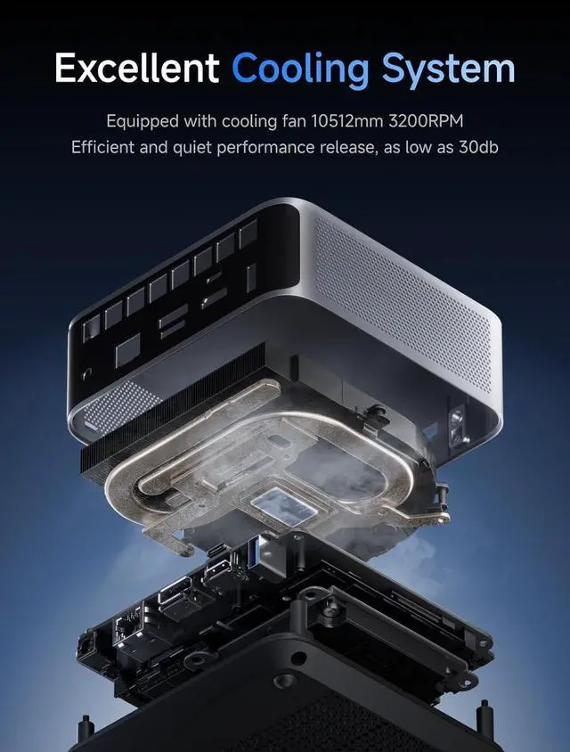 Alt view image 7 of 7 - MINISFORUM M1 Pro Mini PC Core Ultra 9 Processor 285H(16C/16T) 64GB DDR5 2TB SSD Desktop Computer, HDMI|DP|2xUSB4 Video Output, Oculink Port, 2.5G RJ45/WiFi7/BT5.4, Arc 140t Graphics Micro PC