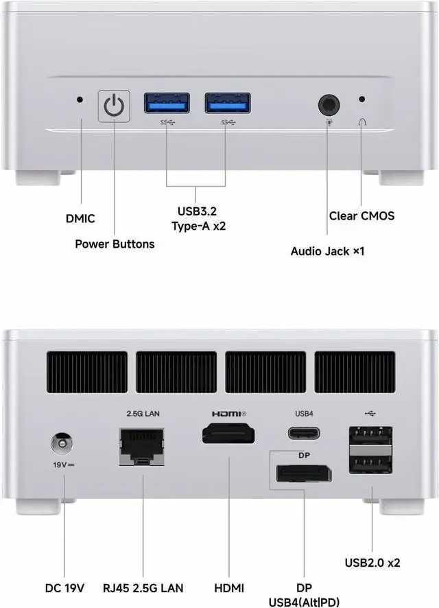 Alt view image 7 of 7 - MINISFORUM DeskMini UM870 Slim Mini PC AMD Ryzen 7 8745H Small PC, 16GB DDR5 RAM+1TB PCIe4.0 SSD, HDMI/DP/USB4 Outputs, 2.5G LAN, WiFi 6E, BT5, 4xUSB Port AMD Radeon 680M Graphics Small Form Factor