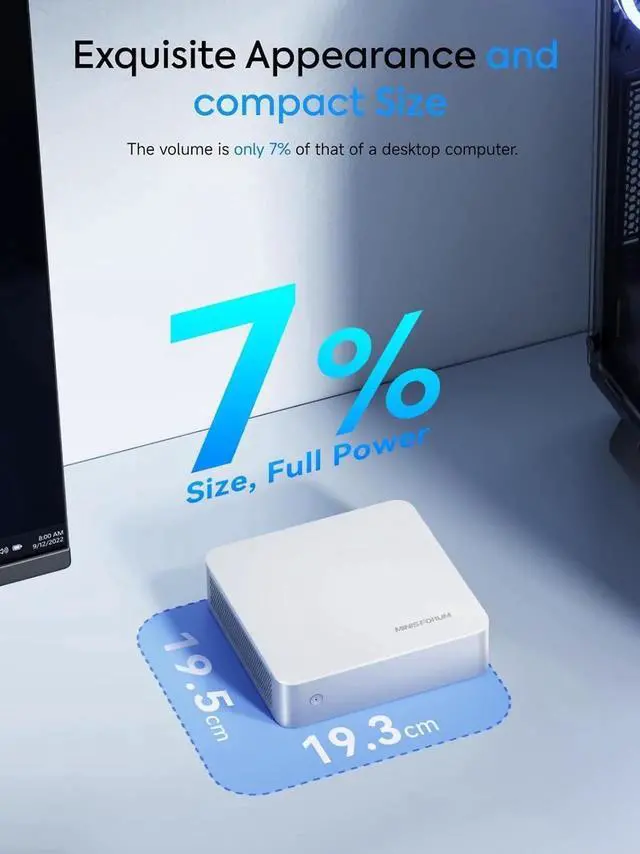 Alt view image 4 of 7 - MINISFORUM M1-1295 Mini PC Core i9-12950HX(16C/24T, up to 5GHz) Barebone Without Storage/OS Desktop Computer, HDMI/DP/USB-C Output, 2.5G RJ45/WiF6E/BT5.2, 2X NVMe SSD Slot, 4X USB Port Micro Computer