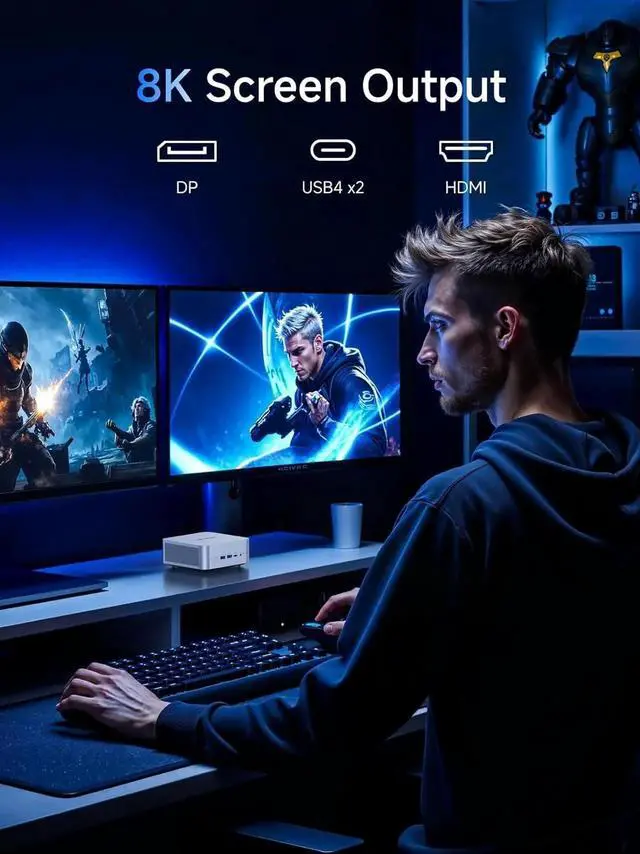 Alt view image 7 of 7 - MINISFORUM M1 Pro Mini PC Core Ultra 9 Processor 285H(16C/16T) 32GB DDR5 1TB SSD Desktop Computer, HDMI|DP|2xUSB4 Video Output, Oculink Port, 2.5G RJ45/WiFi7/BT5.4, Arc 140t Graphics Micro PC