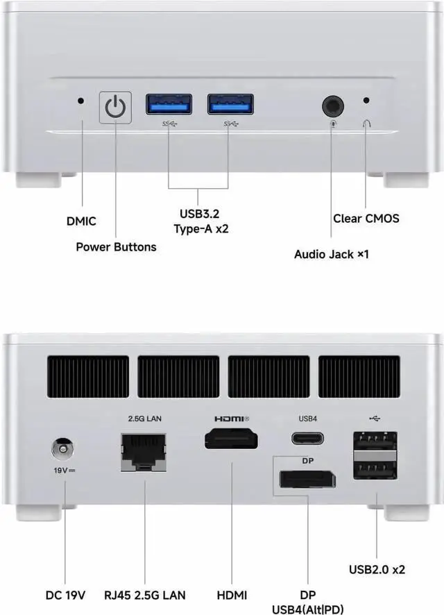 Alt view image 7 of 7 - MINISFORUM DeskMini UM870 Slim Mini PC AMD Ryzen 7 8745H Small PC, 16GB DDR5 RAM+512GB PCIe4.0 SSD, HDMI/DP/USB4 Outputs, 2.5G LAN, WiFi 6E, BT5, 4xUSB Port AMD Radeon 780M Graphics Small Form Factor