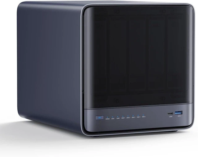 Main image of MINISFORUM NAS N5 Air AMD Ryzen 5 7640HS(8/16T) Mini PC, 2X SODIMM DDR5 Slot, 64GB SSD(MinisCloud OS), 5xHDD Slot, 5GbE+10GbE LAN Port Network Attached Storage
