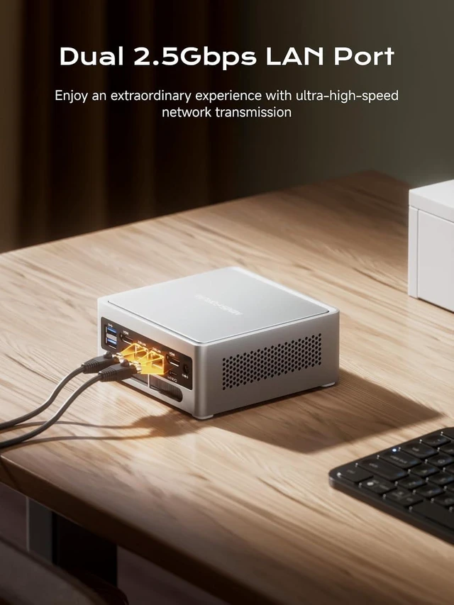 Alt view image 5 of 7 - MINISFORUM NAB5R Mini PC, 13th Gen Core i5-13500H Small Computer 16GB RAM 512GB SSD, 2x HDMI + 2x USB-C Output, 2x 2.5G RJ45 Port, 4x USB3.2, IOT OS Small Form Factor