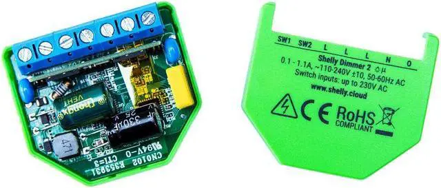 Alt view image 3 of 7 - Shelly Dimmer 2 | WiFi Smart Dimmer relay | Dimmable Lights | Compatible with Google Home & Alexa | iOS & Android App | No Hub Required | Wireless Switch | Home Automation