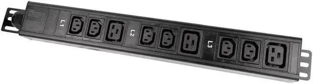Main image of Valiant Power, Surge Protection, Rack Mount PDU, Basic 3phase 208v/30A, L15-30P Input, (4-C13 & 4C19) Outlets, 1U Vertical Rackmount (C13) 3 Year Warranty 10,000 Watts, Crypto Mining