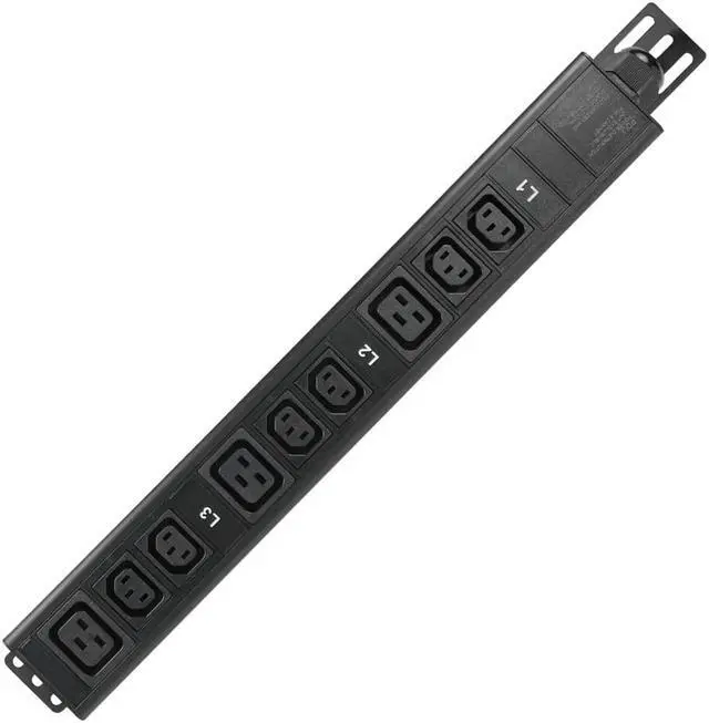 Alt view image 3 of 6 - Valiant Power, Surge Protection, Rack Mount PDU, Basic 3phase 208v/30A, L15-30P Input, (4-C13 & 4C19) Outlets, 1U Vertical Rackmount (C13) 3 Year Warranty 10,000 Watts, Crypto Mining