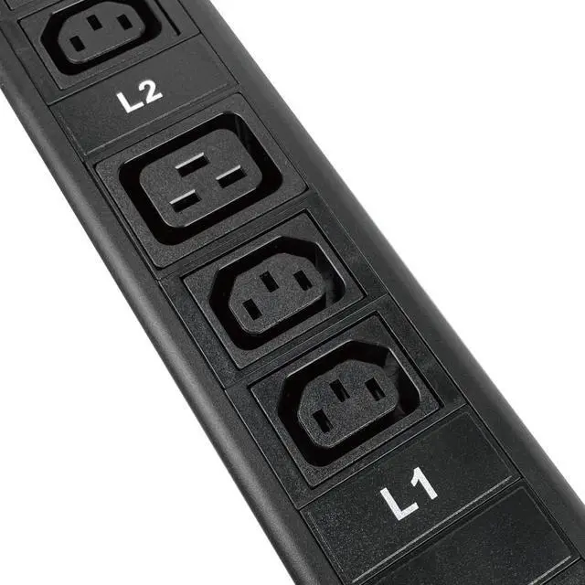 Alt view image 5 of 6 - Valiant Power, Surge Protection, Rack Mount PDU, Basic 3phase 208v/30A, L15-30P Input, (4-C13 & 4C19) Outlets, 1U Vertical Rackmount (C13) 3 Year Warranty 10,000 Watts, Crypto Mining