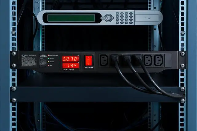 Alt view image 5 of 7 - Valiant Power 240V 30A Rackmount PDU  L6-30P Plug, 7200W, 6 C13 Outlets, 2m Cord, Digital Volt/Amp Display, Surge Protected, for Mining Rigs & Server Racks