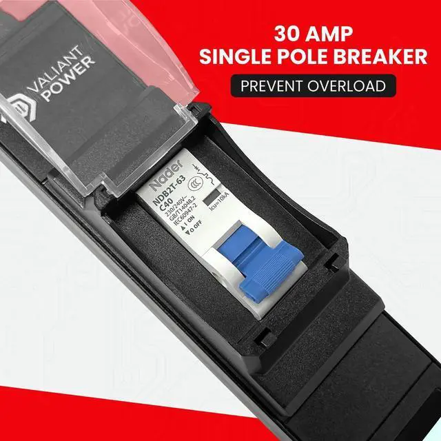 Alt view image 6 of 7 - Valiant Power Metered PDU  L6-30P Input, 8 C13 + 3 C19 Outlets, 6ft Cord, Breaker Protection, Digital Meter, 0U Vertical Mount