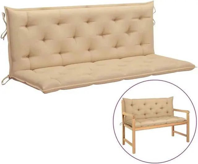 Alt view image 9 of 20 - vidaXL Cushion for Swing Chair Beige 78.7" Fabric Garden Seating Throw Pillow