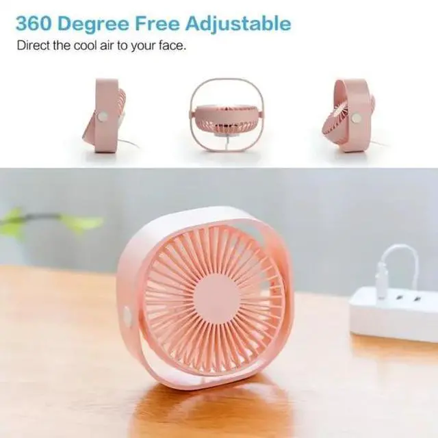 Alt view image 2 of 5 - New desktop small fan Rechargeable desktop fan Portable office student dormitory home mini fan Mute(Random color)