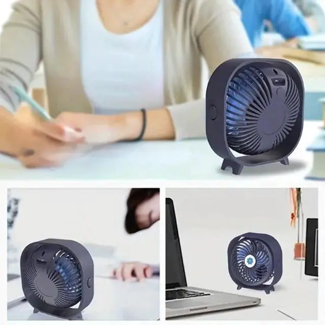 Alt view image 4 of 5 - New desktop small fan Rechargeable desktop fan Portable office student dormitory home mini fan Mute(Random color)