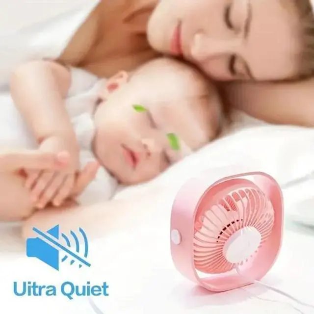 Alt view image 5 of 5 - New desktop small fan Rechargeable desktop fan Portable office student dormitory home mini fan Mute(Random color)