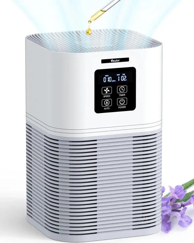 Main image of VEWIOR 2 in 1 Air Purifier with H13 Filters for Home Allergies Pets Hair Odor Eliminators, Aromatherapy diffuser and Auto Mode, Quiet Air Cleaner for Office, Home, Bedroom