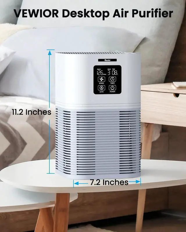 Alt view image 5 of 7 - VEWIOR 2 in 1 Air Purifier with H13 Filters for Home Allergies Pets Hair Odor Eliminators, Aromatherapy diffuser and Auto Mode, Quiet Air Cleaner for Office, Home, Bedroom