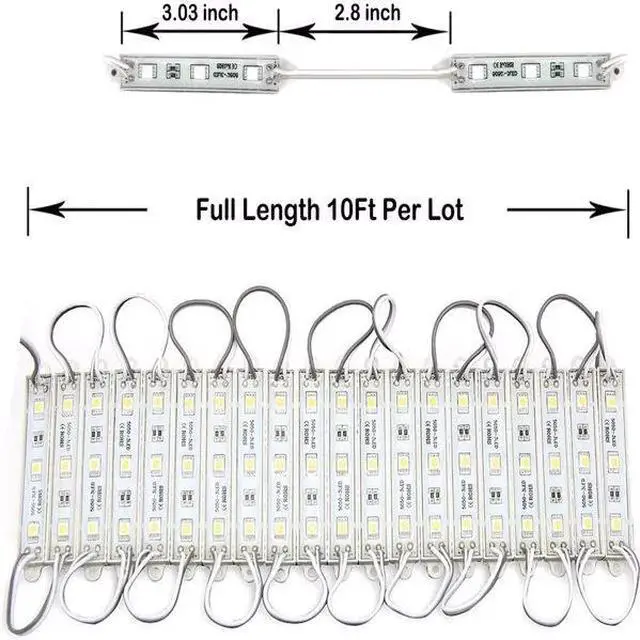 Alt view image 6 of 6 - Super Bright IP65 Waterproof 5050 SMD Module Light Sign Strip Lamp DC 12V