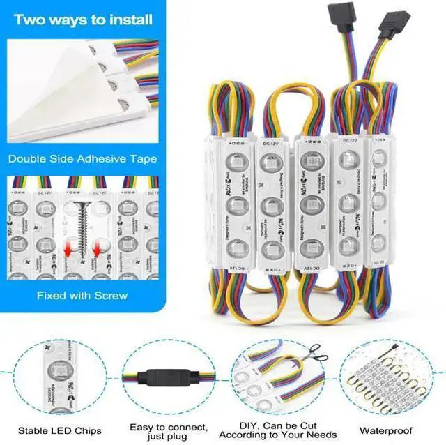 Alt view image 5 of 7 - Waterproof 5050 SMD RGB LED Module Light Store Front Window Letters Sign Lamp