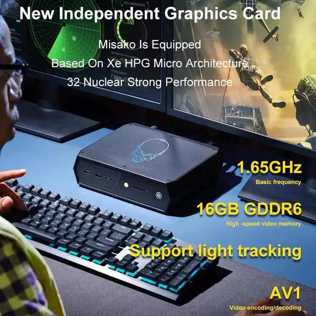 Alt view image 3 of 5 - Intel nuc barebones pc NUC12SNKI7 Mini PC, Intel Core i7-12700H Upto 4.7GHz, Intel® Arc A770M 16GB GDDR6,HDMI 2.1 TMDS DP 2.0.Wi-Fi6E,Bluetooth5.2,Including 1t SSD,16GB
