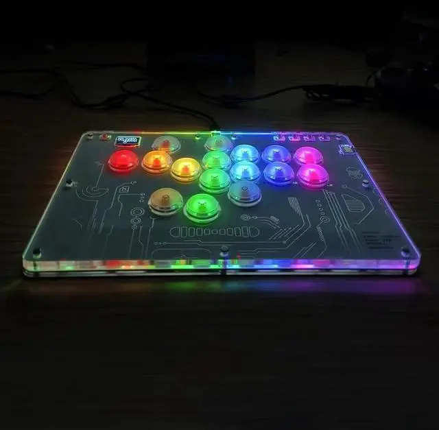 Alt view image 6 of 6 - Arcade Stick 16Keys All-Button Gamerfinger with Turbo Functions & Custom RGB,Arcade Controller Street Fight for PC/PS3/PS4/Switch/Steam Game Keyboard-Supports Hot Swap & SOCD