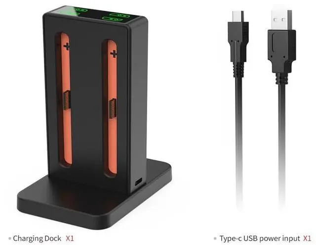 Alt view image 2 of 4 - Controller Charging Dock for Nintendo Switch 2, 4-Port Magnetic Charging Station with LED Indicators, Type-C USB Input, Black