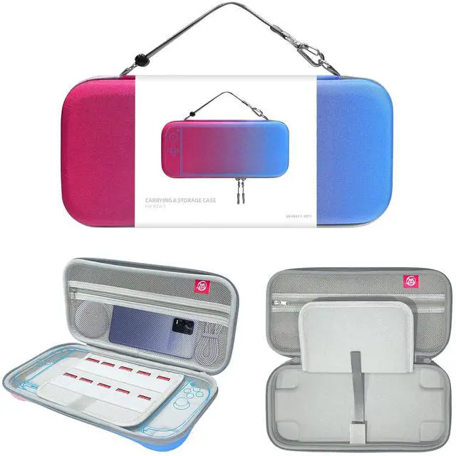 Alt view image 2 of 7 - Carrying Case for Switch 2 , Water-Resistant Hard Shell with 10 Game Card Slots (Red Blue)