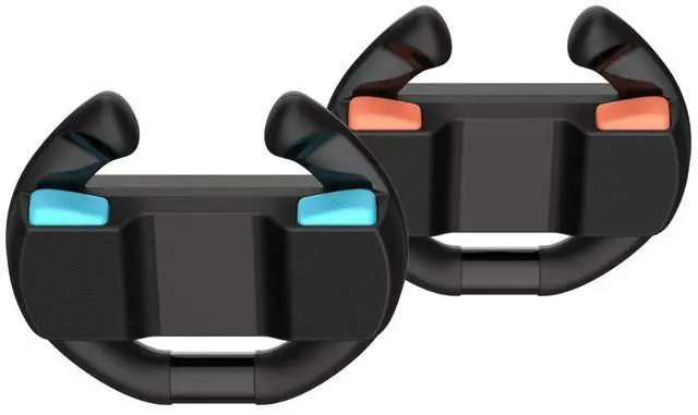 Alt view image 6 of 6 - Racing Wheel Set for Switch 2 Joy-C on, 2-Pack Steering Wheel Controller Grips for Mario Kart (3195)