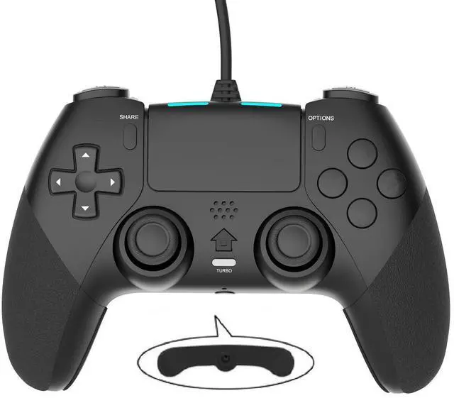 Main image of Wired Controller Gamepad for Playstation 4 with Advanced Programming Buttons Dual Vibration Shock Joystick Gamepad for PS4/PS4 Slim/PS4 Pro and PC (Black)