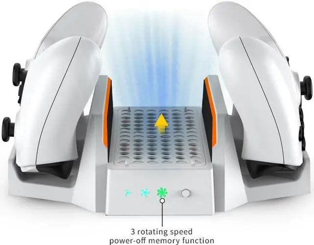 Alt view image 4 of 5 - Cooling Stand for Xbox Series S with Dual Cooling Fan 3 Level Adjustable Speed, Dual Controller Charger with LED Indicator USB Port -2x800mAh Rechargeable Battery Pack for XSX|S/One S/One X/One