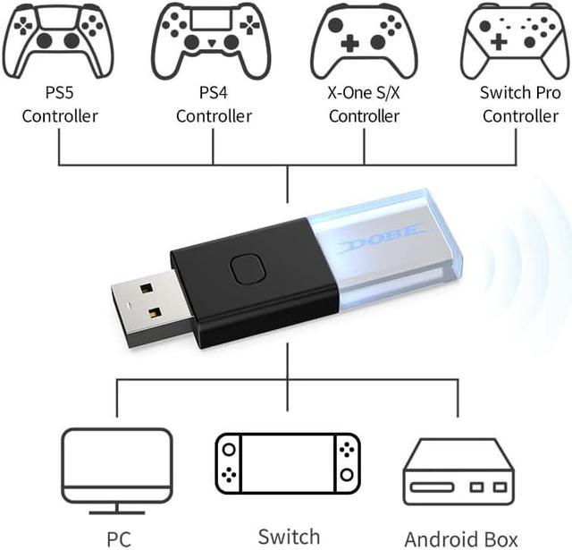 Wireless Controller Adapter Bluetooth Controller Adapter Supports Wireless  Switch/PC /PS4/PS3/Switch/Xbox One X/S Controllers and Wired Xbox One/Xbox