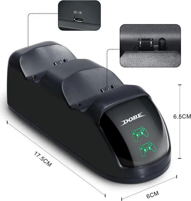 Alt view image 4 of 4 - PS4 Controller Charger, Dual USB PS4 Controller Charging Station for Pstation 4/PS4/ Slim/ PS4 Pro Charging Dock Stand Station