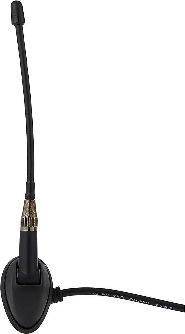 Alt view image 2 of 5 - Jensen JAN139 6" Heavy-Duty Universal Top / Side Mount Rubber Mast Antenna with Attached 39" Cable, Water Tight Mounting, Mounting Base 90 Degrees adjustable, 5.9" Rubber Mast Prevents Breakage, Black