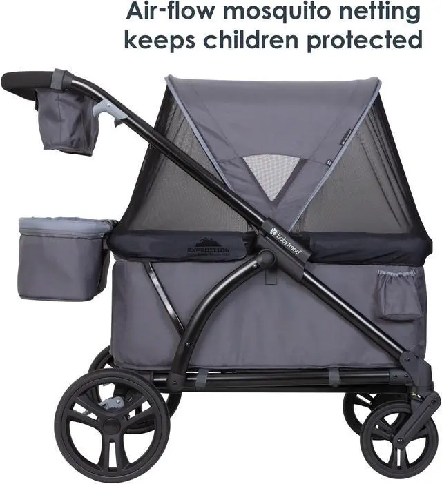Alt view image 2 of 7 - Baby Trend Expedition 2-in-1 Stroller Wagon PLUS, Ultra Grey